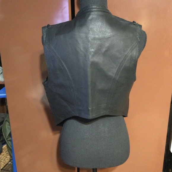 ASOS black wool/leather 2 in 1 coat size small - Picture 8 of 16